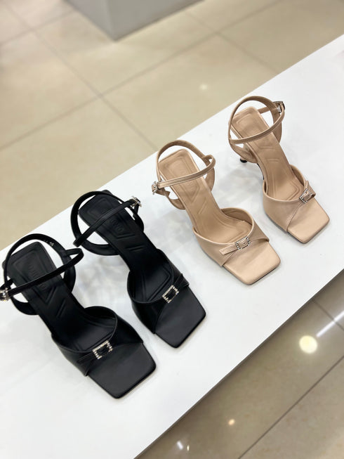 Square Toe Ankle Straps Heels